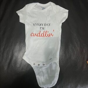 Gerber White Bodysuit with Red Cuddlin' Text